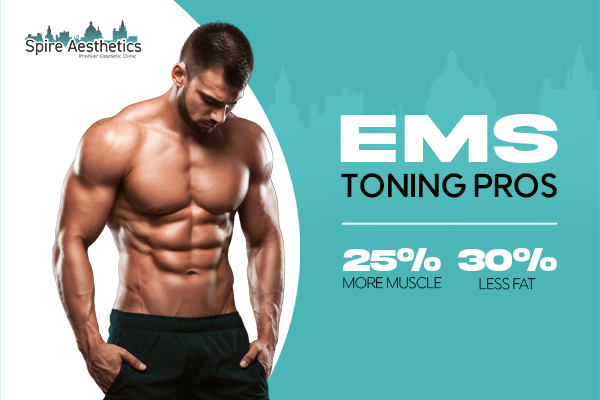 image of man with benefits of EMS toning pros treatment to help combat weight gain Bury St Edmunds
