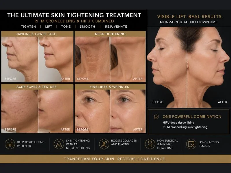 Results of combined treatment for the ultimate skin tightening treatment Bury St Edmunds
